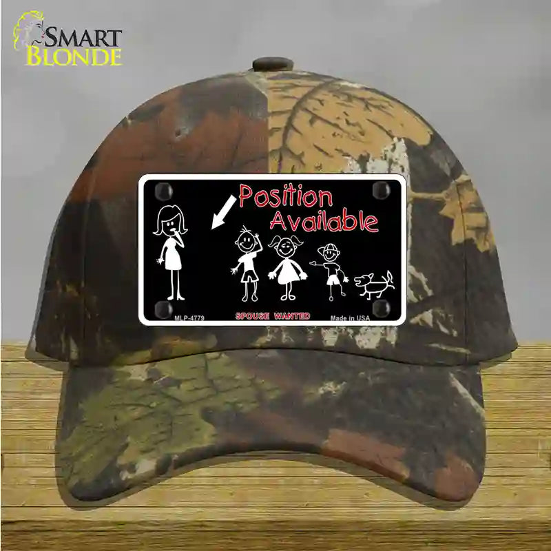 Position Available Male Novelty License Plate Hat Cotton / Camoflauge