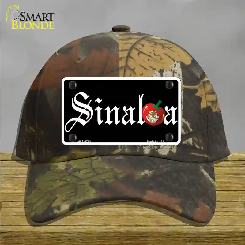 Sinaloa Black Novelty License Plate Hat Cotton / Camoflauge