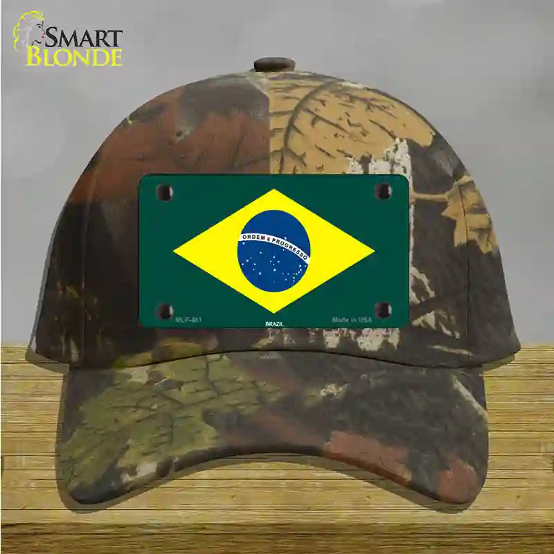 Brazil Flag Novelty License Plate Hat Cotton / Camoflauge