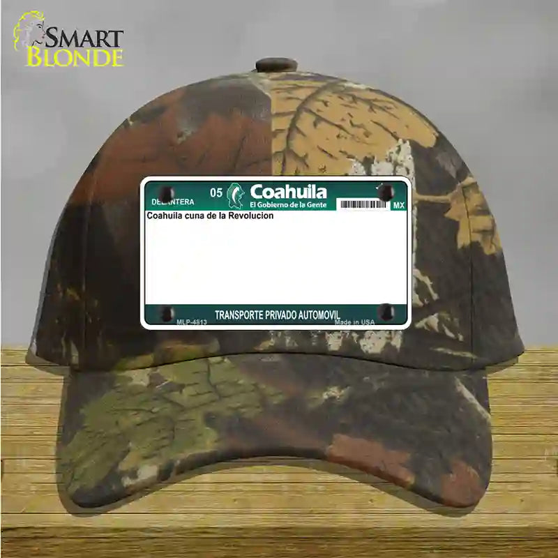 Coahuila Mexico Novelty License Plate Hat Cotton / Camoflauge