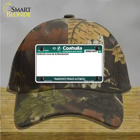 Coahuila Mexico Novelty License Plate Hat Cotton / Camoflauge