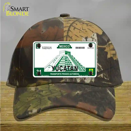 Yucatan Mexico Novelty License Plate Hat Cotton / Camoflauge