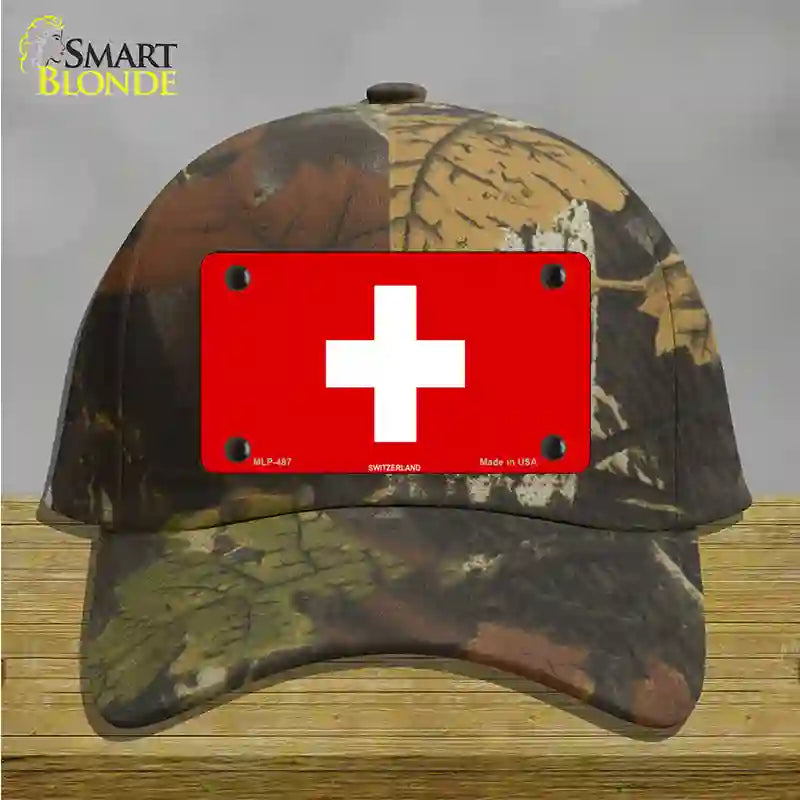 Switzerland Flag Novelty License Plate Hat Cotton / Camoflauge