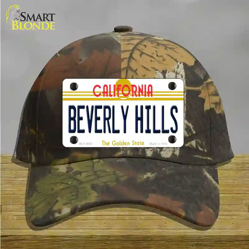 Beverly Hills California Novelty License Plate Hat Cotton / Camoflauge