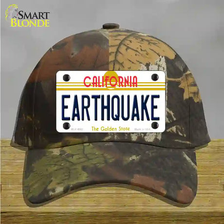 Earthquake California Novelty License Plate Hat Cotton / Camoflauge