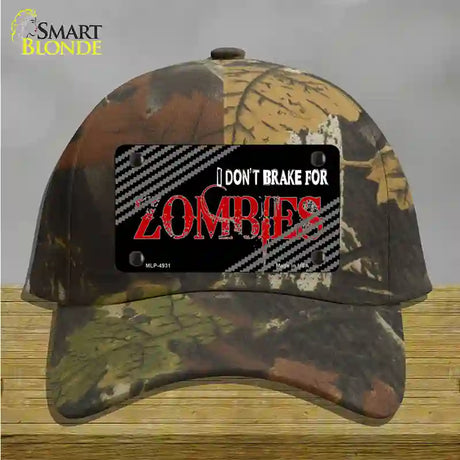 Dont Brake For Zombies Novelty License Plate Hat Cotton / Camoflauge