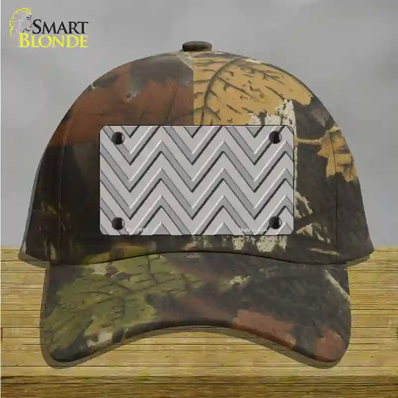 Grey Light Grey Large Chevron Novelty License Plate Hat Cotton / Camoflauge