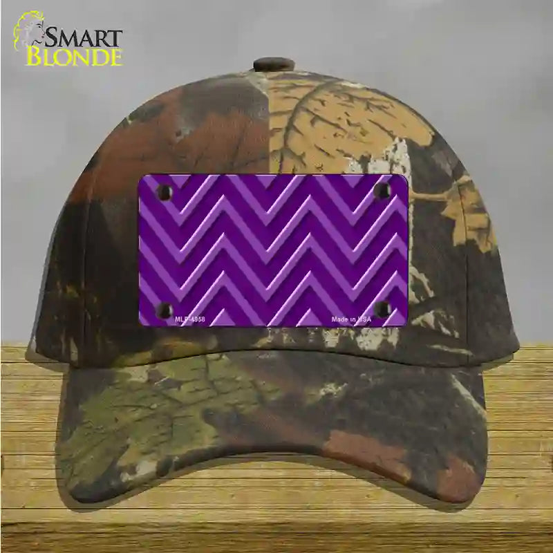 Purple Light Purple Large Chevron Novelty License Plate Hat Cotton / Camoflauge