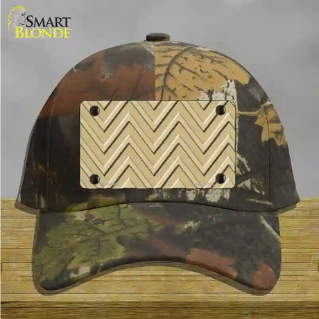 Gold Light Gold Large Chevron Novelty License Plate Hat Cotton / Camoflauge