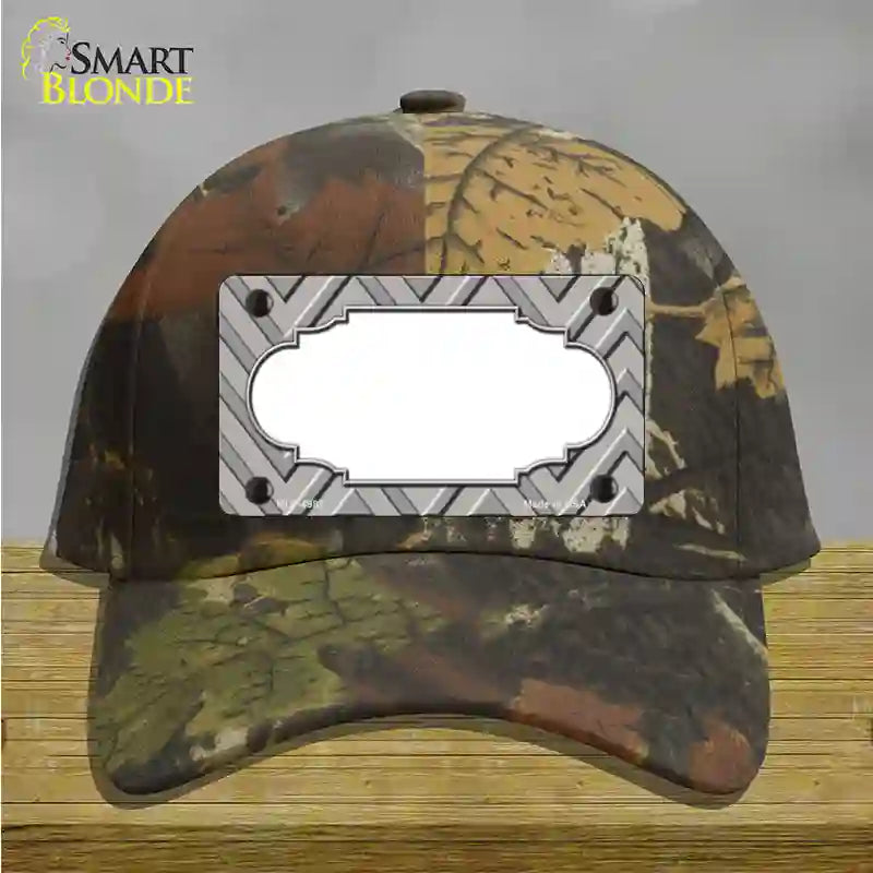 Grey Light Grey Scallop Large Chevron Novelty License Plate Hat Cotton / Camoflauge