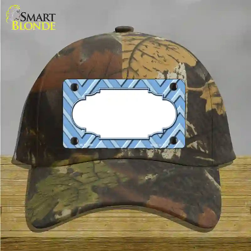 Light Blue Lighter Blue Scallop Large Chevron Novelty License Plate Hat Cotton / Camoflauge