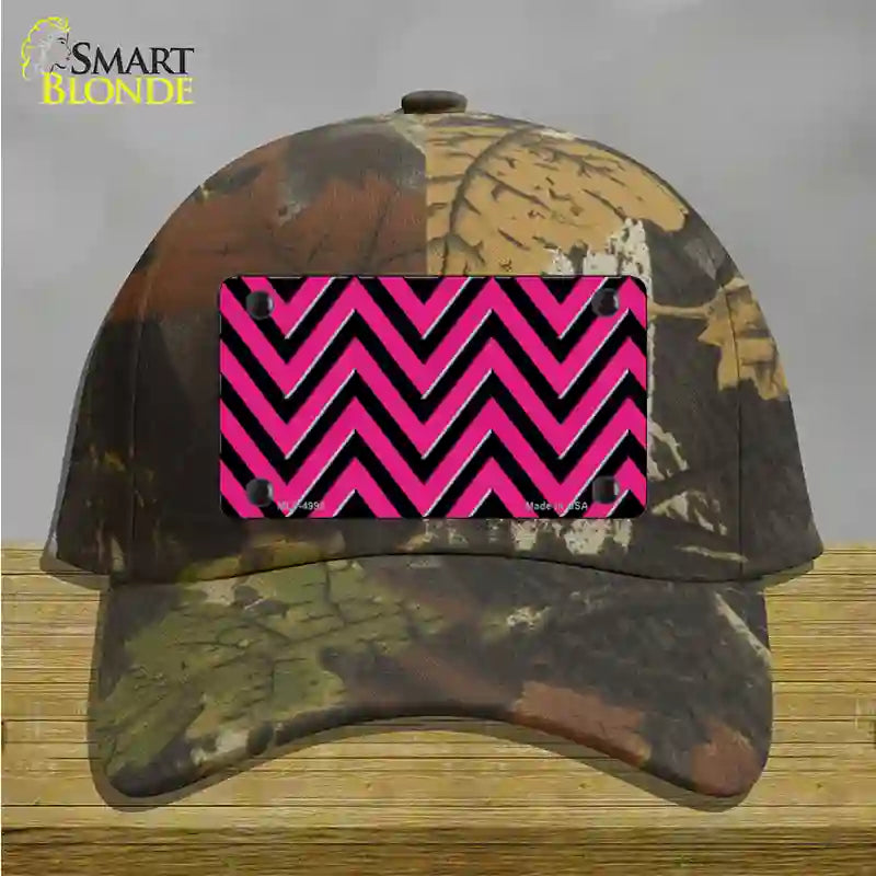 Pink Black Large Chevron Novelty License Plate Hat Cotton / Camoflauge