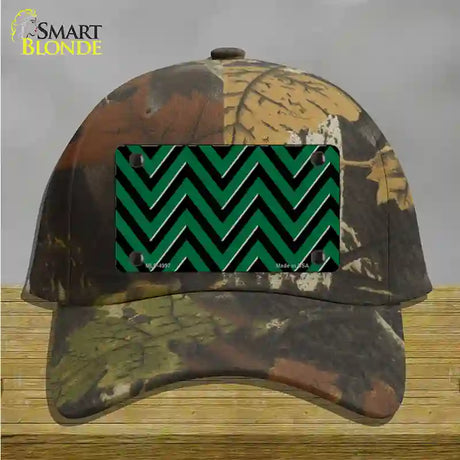 Green Black Large Chevron Novelty License Plate Hat Cotton / Camoflauge