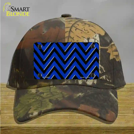 Blue Black Large Chevron Novelty License Plate Hat Cotton / Camoflauge