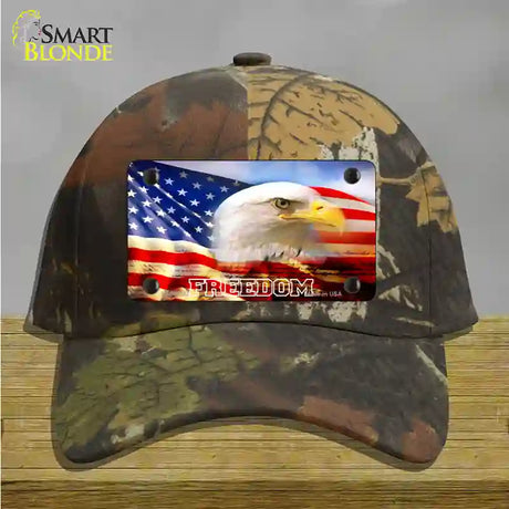 Freedom Bald Eagle Novelty License Plate Hat Cotton / Camoflauge