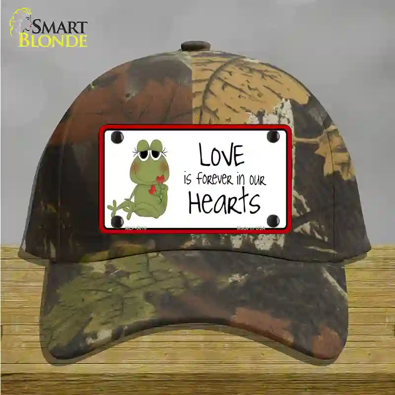 Love In Our Hearts Frog Novelty License Plate Hat Cotton / Camoflauge