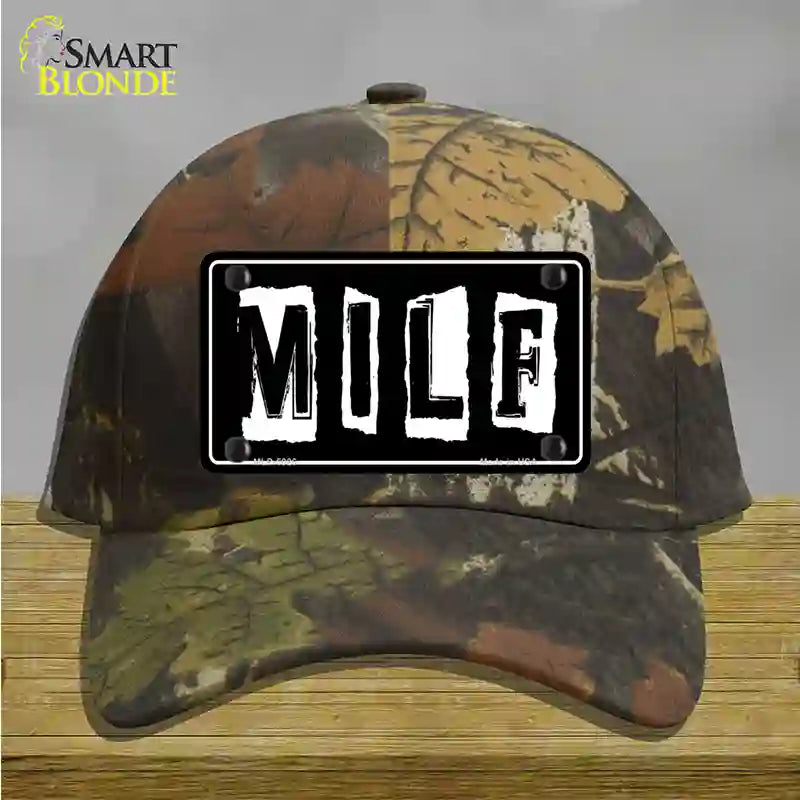 M.I.L.F Black Novelty License Plate Hat Cotton / Camoflauge