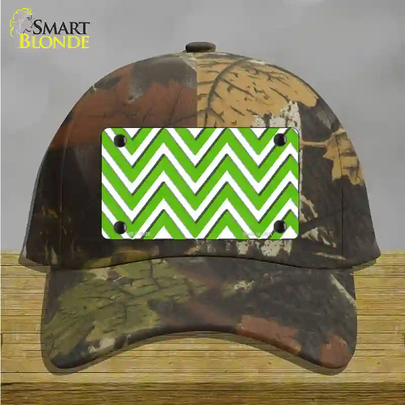 Kelly Green White Chevron Novelty License Plate Hat Cotton / Camoflauge