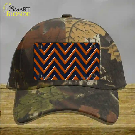 Orange Navy Blue Chevron Novelty License Plate Hat Cotton / Camoflauge