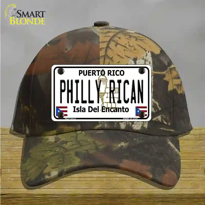 Philly Rican Puerto Rico Novelty License Plate Hat Cotton / Camoflauge