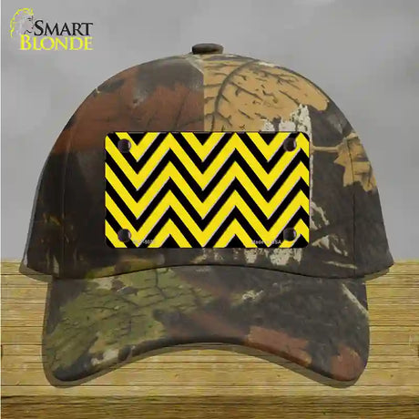 Yellow Black Chevron Novelty License Plate Hat Cotton / Camoflauge