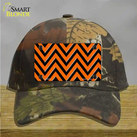 Orange Black Chevron Novelty License Plate Hat Cotton / Camoflauge