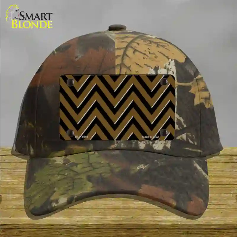 Brown Black Chevron Novelty License Plate Hat Cotton / Camoflauge