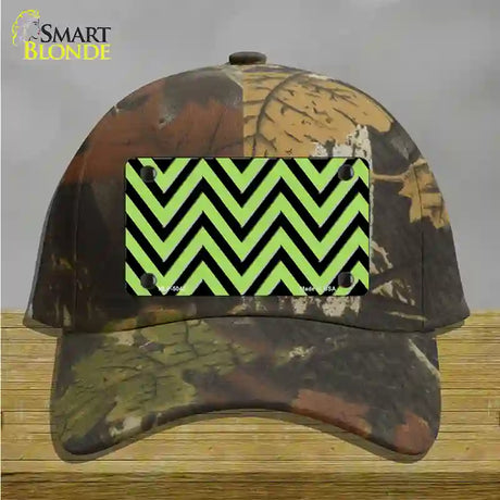 Lime Green Black Chevron Novelty License Plate Hat Cotton / Camoflauge