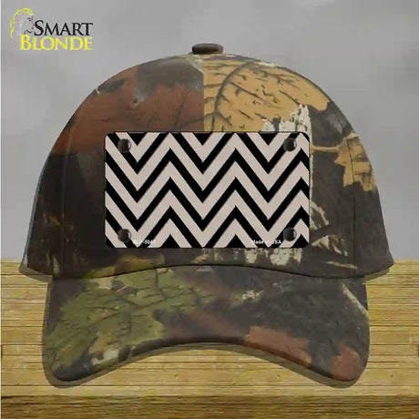 Tan Black Chevron Novelty License Plate Hat Cotton / Camoflauge