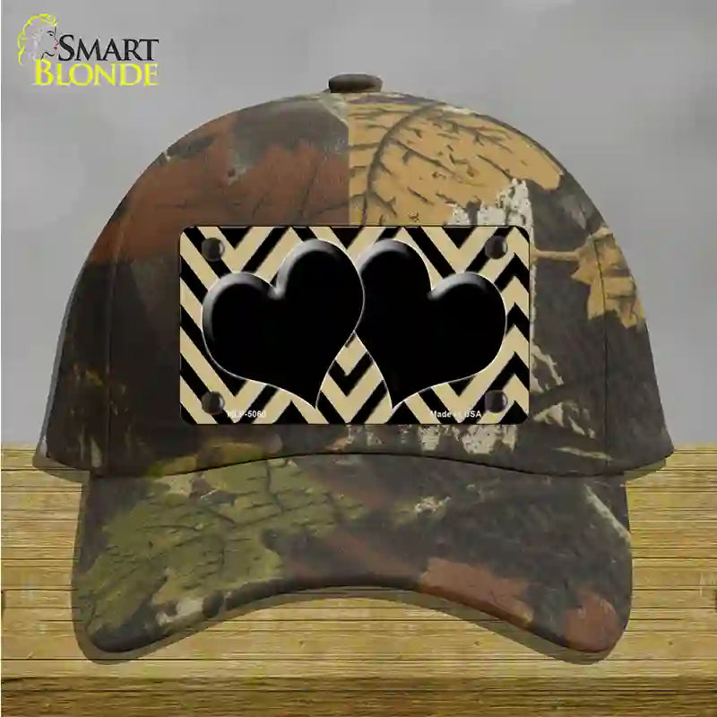 Gold Black Chevon Hearts Novelty License Plate Hat Cotton / Camoflauge