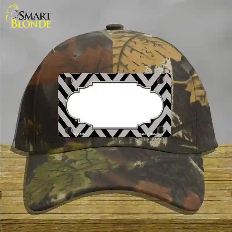 Grey Black Chevron Scallop Novelty License Plate Hat Cotton / Camoflauge