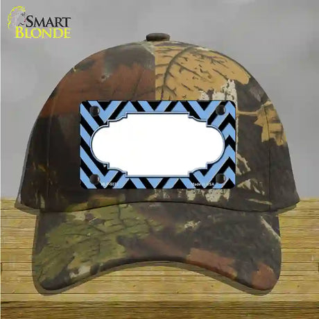 Light Blue Black Chevron Scallop Novelty License Plate Hat Cotton / Camoflauge