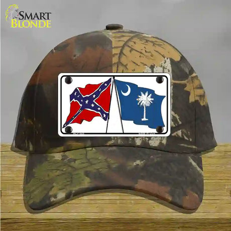 Confederate South Carolina State Flag Novelty License Plate Hat Cotton / Camoflauge