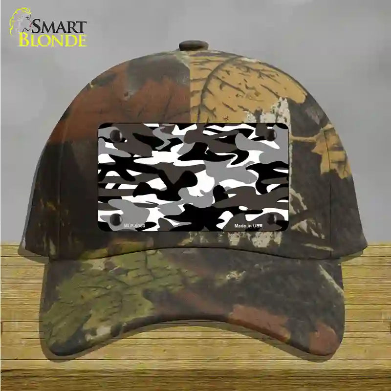 Black And White Camouflage Novelty License Plate Hat Cotton / Camoflauge