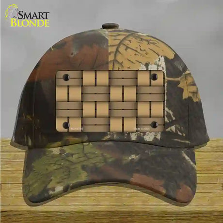 Weave Tan Novelty License Plate Hat Cotton / Camoflauge