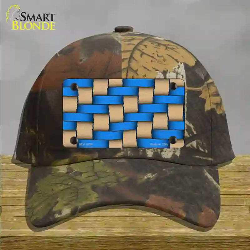 Weave Blue & Tan Novelty License Plate Hat Cotton / Camoflauge