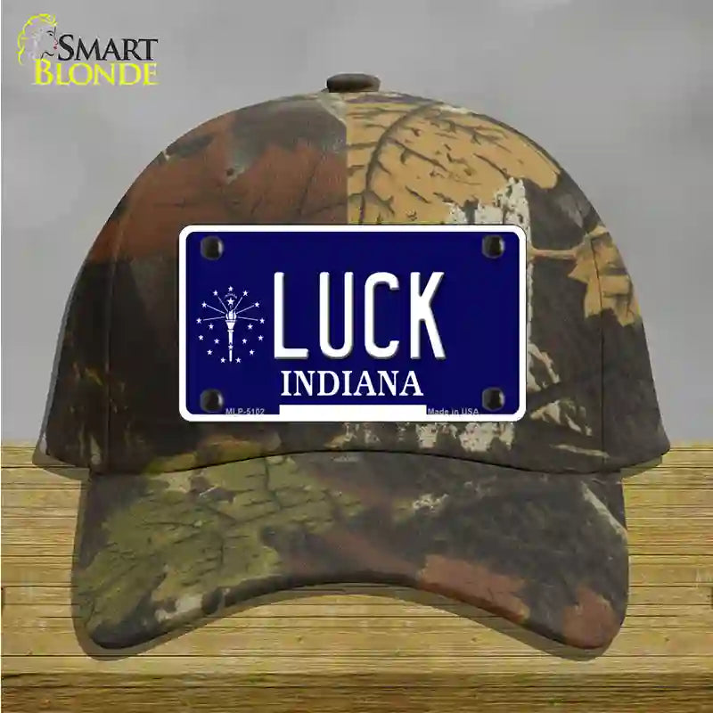 Luck Indiana State Novelty License Plate Hat Cotton / Camoflauge