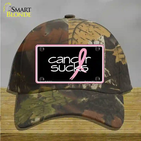 Cancer Sucks Novelty License Plate Hat Cotton / Camoflauge