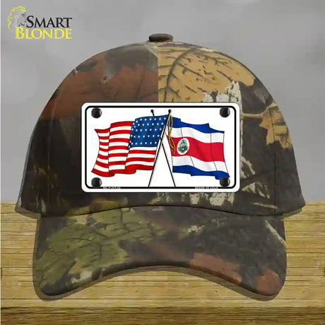 United States Costa Rica Crossed Flags Novelty License Plate Hat Sign Cotton / Camoflauge