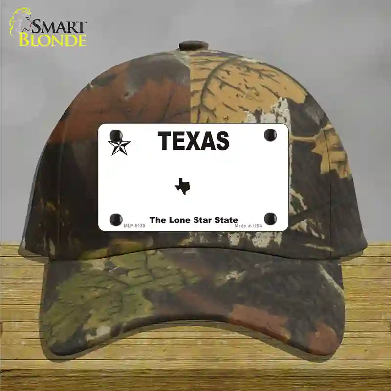 Texas White Blank Novelty License Plate Hat Cotton / Camoflauge