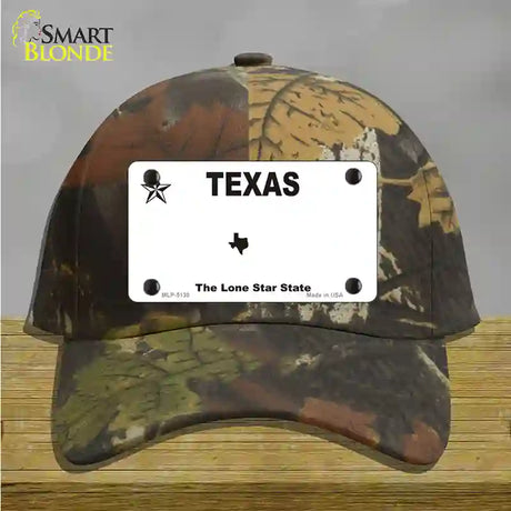 Texas White Blank Novelty License Plate Hat Cotton / Camoflauge