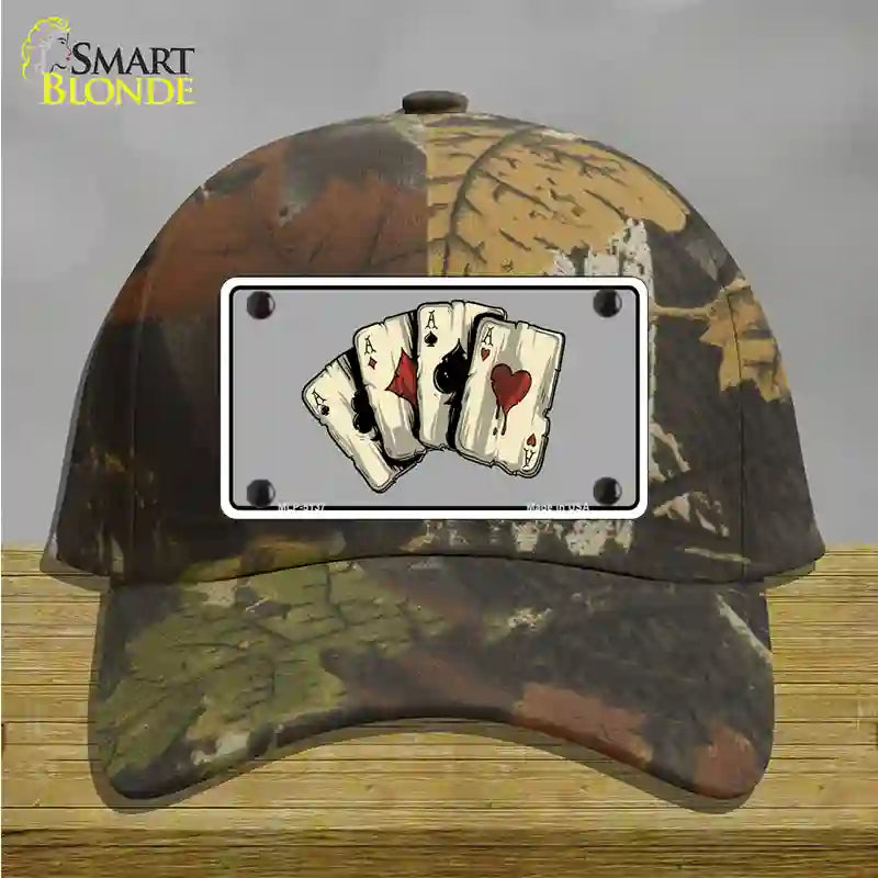 Four Aces Cards Novelty License Plate Hat Cotton / Camoflauge