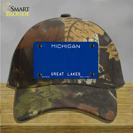 Michigan Great Lakes Plate State Blank Novelty License Plate Hat Cotton / Camoflauge