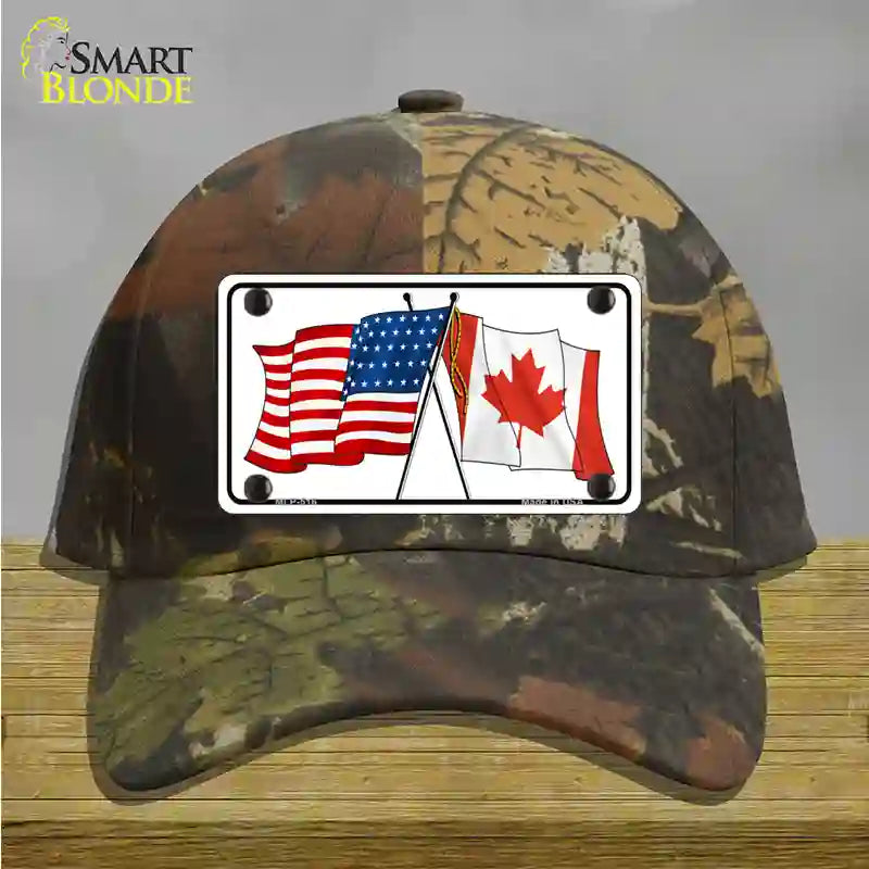 United States Canadian Flag Novelty License Plate Hat Cotton / Camoflauge