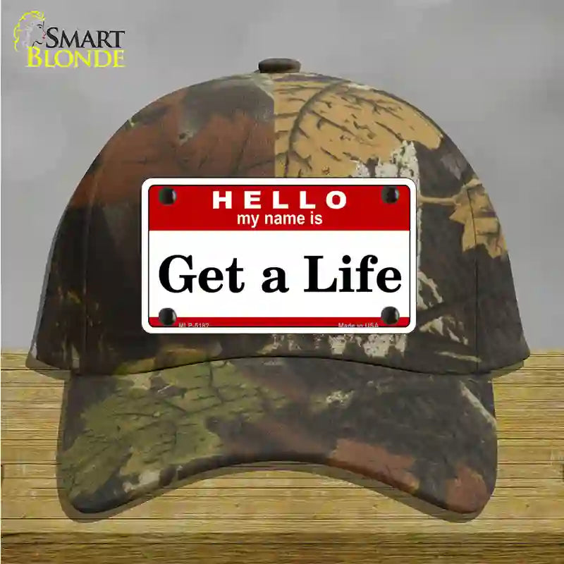 Get A Life Novelty License Plate Hat Cotton / Camoflauge