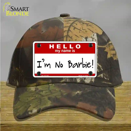 Im No Barbie Novelty License Plate Hat Cotton / Camoflauge