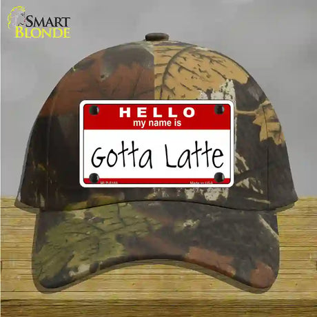 Gotta Latte Novelty License Plate Hat Cotton / Camoflauge