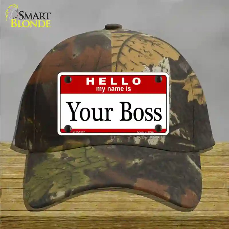 Your Boss Novelty License Plate Hat Cotton / Camoflauge