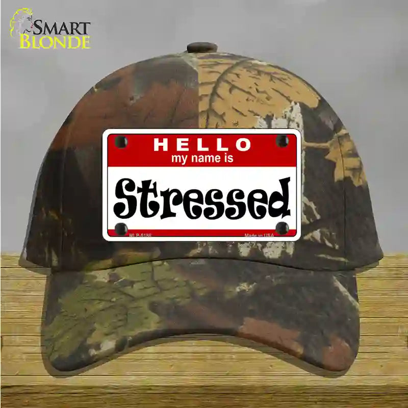 Stressed Novelty License Plate Hat Cotton / Camoflauge