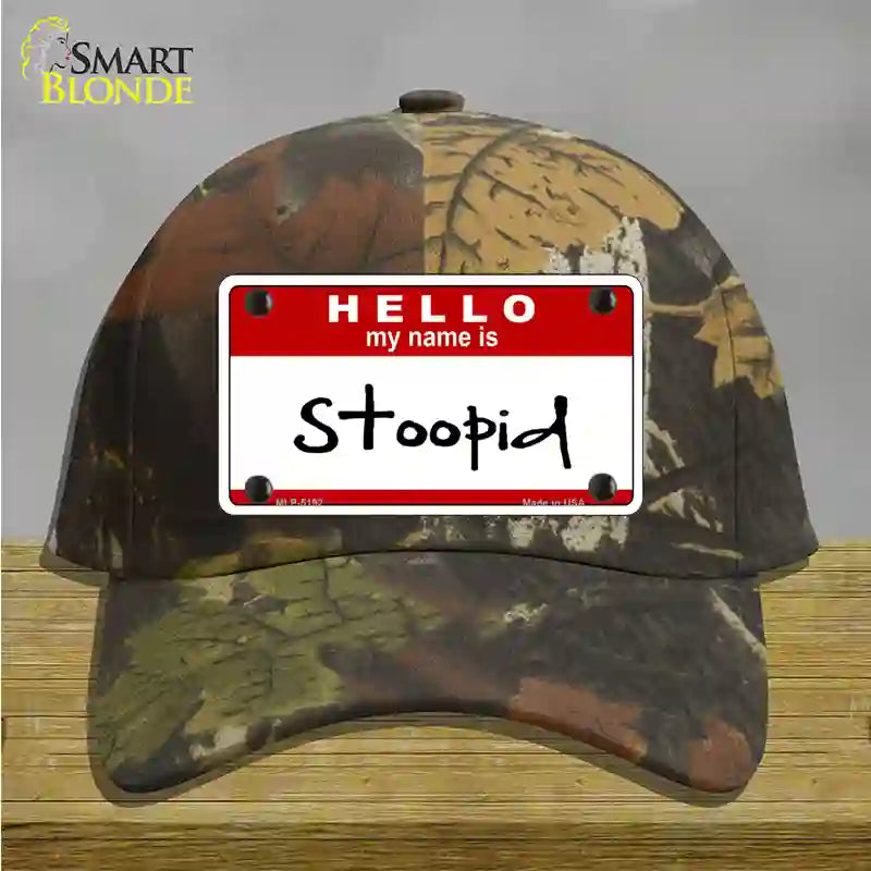 Stoopid Novelty License Plate Hat Cotton / Camoflauge